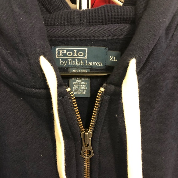 Polo Ralph Lauren hoodie.  Blue.  Size XL - Picture 2 of 4